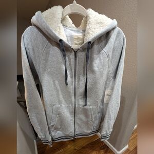 Mills Supply Sherpa Lined Zip Up Hooded Sweatshirt Size Large Nwt ❤